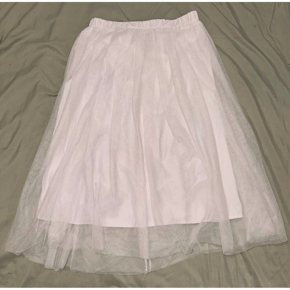 Joey White Tulle Skirt Slip, Elastic Waist, Size M Regular